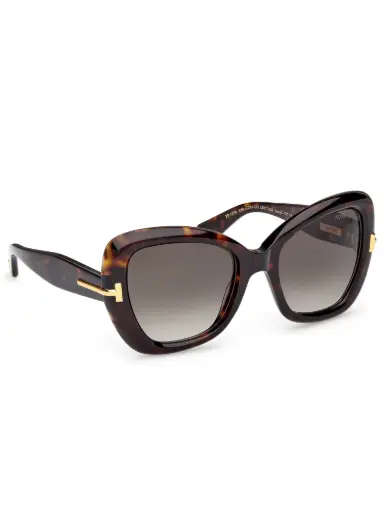 TOM FORD FTT1279 玳瑁色蝶形醋酸纖維太陽鏡